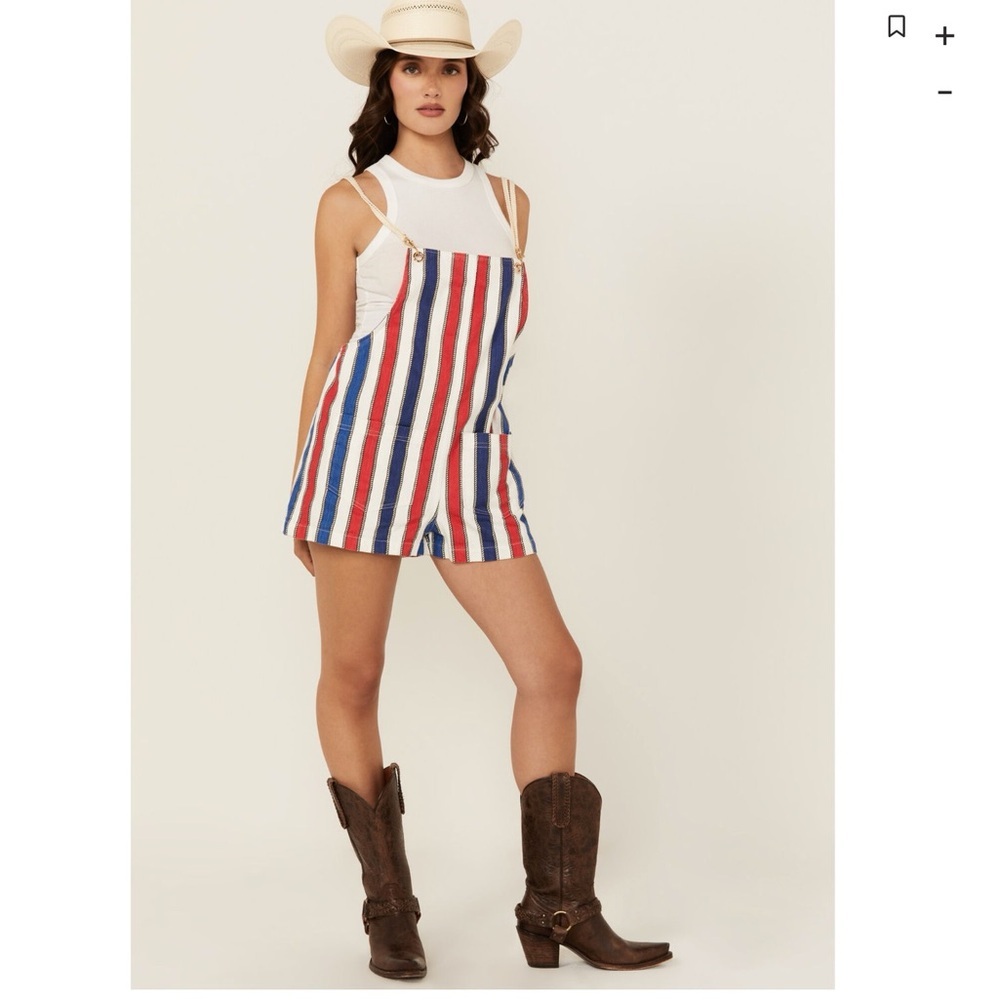 Show Me Your MuMu Red, White, and Blue Striped Romper